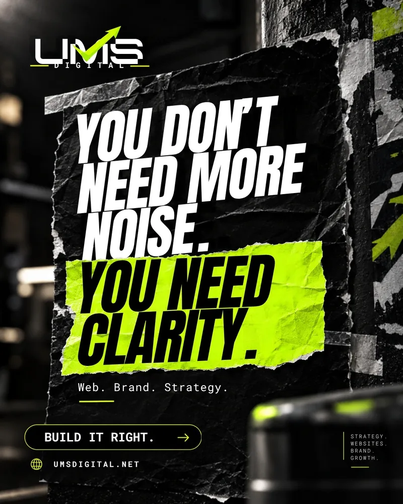 UMS Digital ad on torn paper: you need clarity