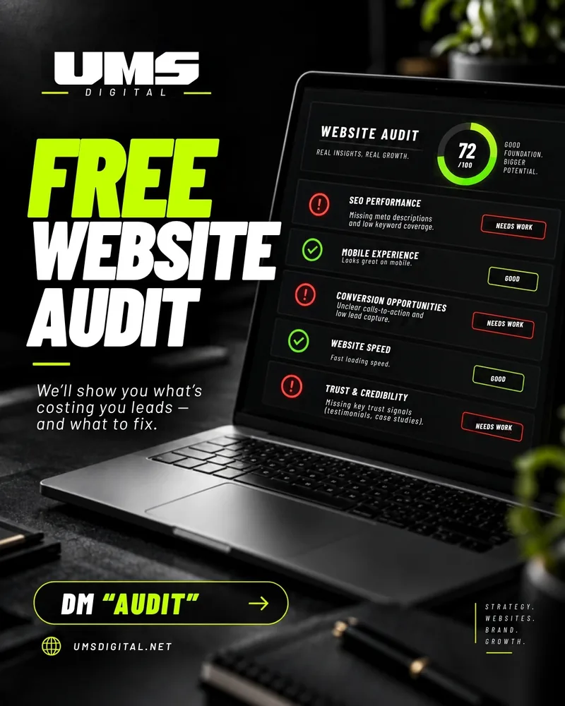 UMS Digital ad for the free website audit