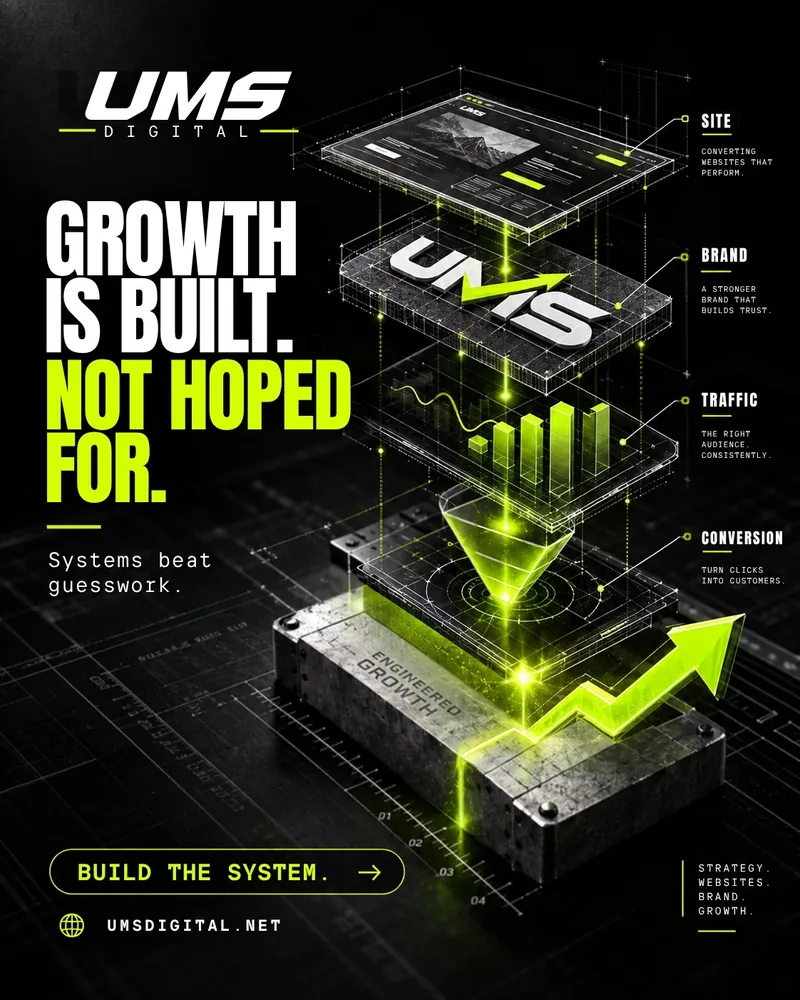 UMS Digital ad: growth is built, not hoped for