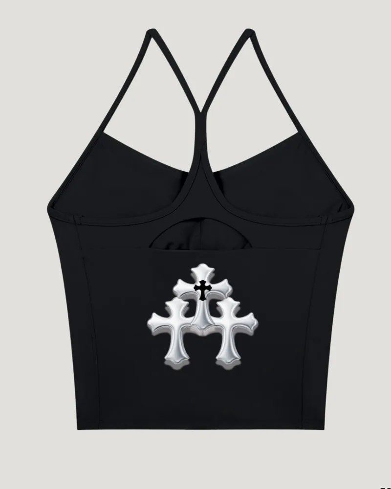 Armor of God cami top with chrome cross back print