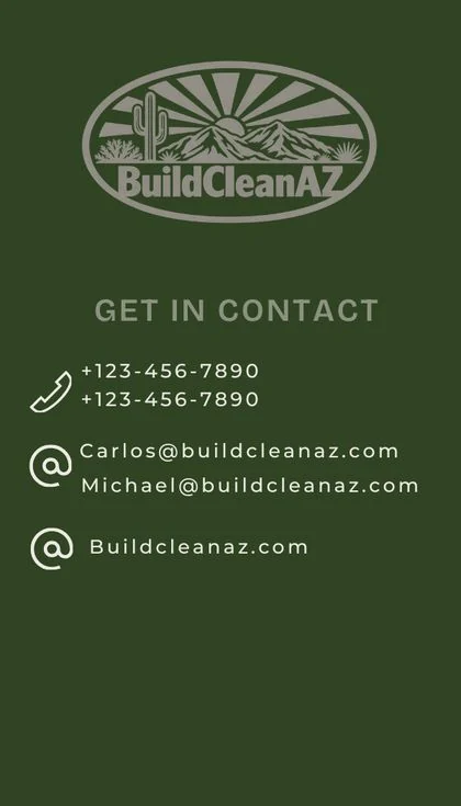 BuildCleanAZ card back with contact details