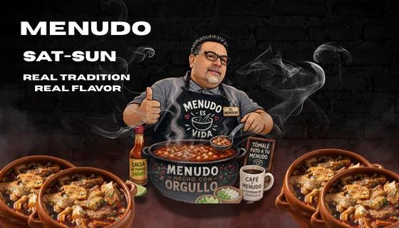 Casa Victor menudo business card, illustrated front