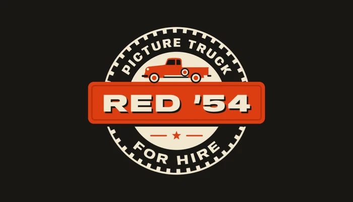 Red '54 concept business card, option B, front