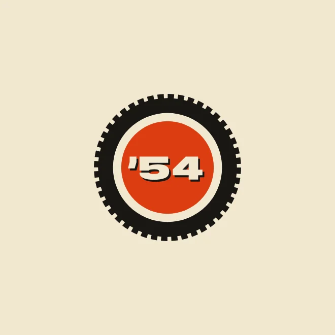 Red '54 wheel mark, concept logo by UMS Digital