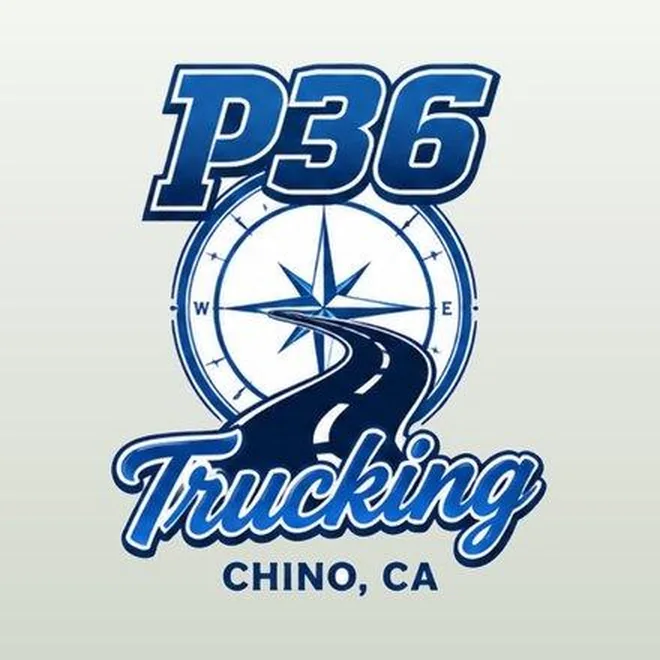 P36 Trucking road and compass logo concept