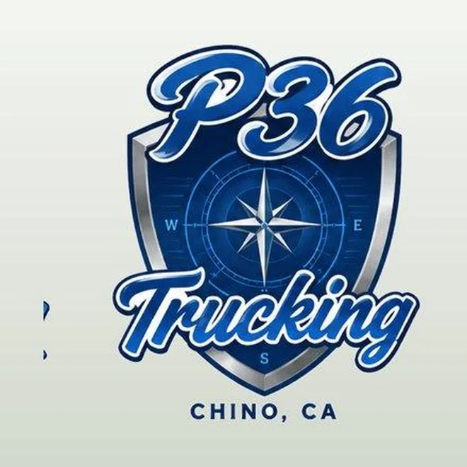 P36 Trucking shield logo concept
