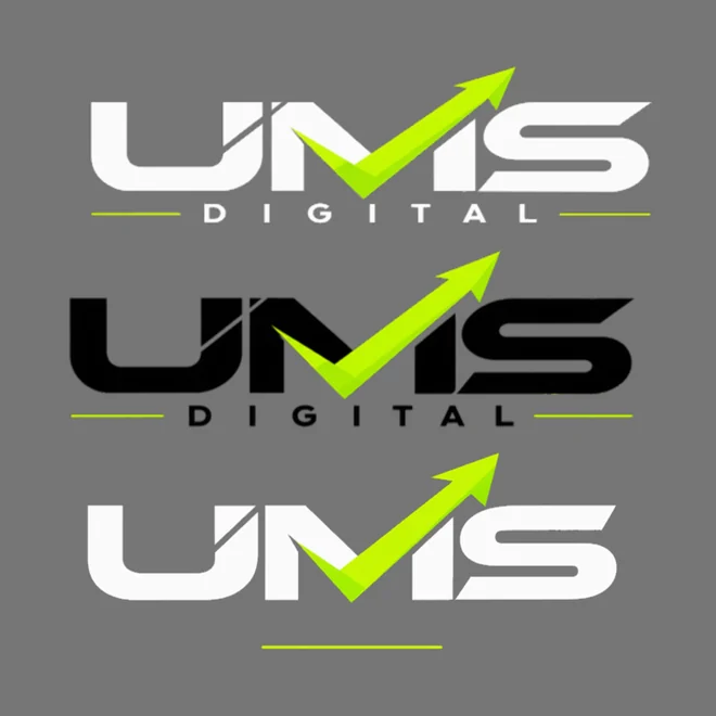 UMS Digital logo in white, black and mark-only versions